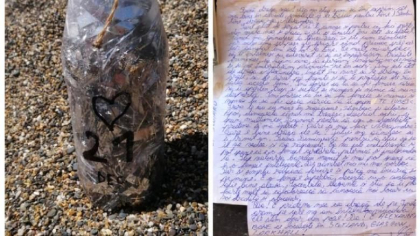 Mesaj de dragoste scris in limba romana gasit intr-o sticla, pe o plaja din Irlanda - FOTO Mesaj de dragoste scris in limba romana gasit intr-o sticla, pe o plaja din Irlanda - FOTO