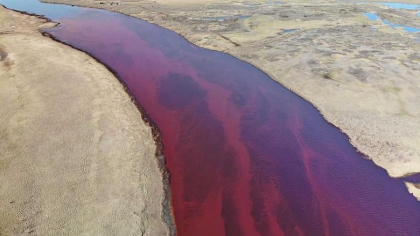 Catastrofa ecologica in Siberia dupa ce 20.000 de tone de motorina s-au scurs intr-un rau. Imaginile dezastrului Catastrofa ecologica in Siberia dupa ce 20.000 de tone de motorina s-au scurs intr-un rau. Imaginile dezastrului