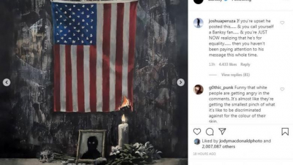 Viziunea lui Banksy despre protestele din SUA. Artistul britanic a realizat o noua lucrare Viziunea lui Banksy despre protestele din SUA. Artistul britanic a realizat o noua lucrare