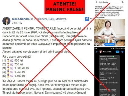 Maia Sandu: "Mai multe pagini false distribuie in numele meu mesaje mincinoase"