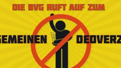 Campanie inedita in mijloacele de transport din Berlin: Nu va mai dati cu deodorant! Poate asa va puneti masca! Campanie inedita in mijloacele de transport din Berlin: Nu va mai dati cu deodorant! Poate asa va puneti masca!