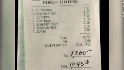 SUA. Un client a lasat 1.000$ bacsis intr-un restaurant pentru a le multumi angajatilor care lucreaza in timpul pandemiei