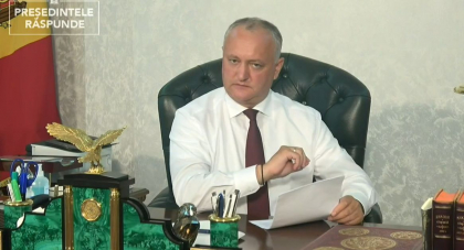 Igor Dodon, catre PRO TV: "Eu stiu ca voi acolo toti sunteti romani, dar limba rusa cred ca n-ati uitat-o". Replica sefului statului, intrebat de ce nu vine la emisiunea In PROfunzime - VIDEO Igor Dodon, catre PRO TV: "Eu stiu ca voi acolo toti sunteti romani, dar limba rusa cred ca n-ati uitat-o". Replica sefului statului, intrebat de ce nu vine la emisiunea In PROfunzime - VIDEO