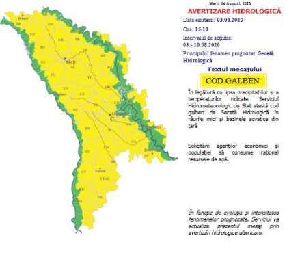 Un nou cod galben emis de meteorologi - FOTO