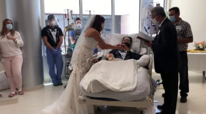 Un tanar infectat cu Covid s-a casatorit de pe patul de spital, imediat cum a scapat de boala
