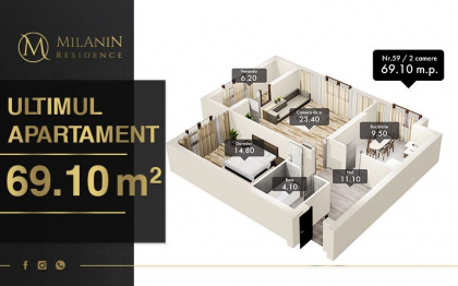 Vrei sa traiesti in centrul Chisinaului? Poti avea 10%* reducere la apartament de 69.1 m2 in MilaniN Residence!