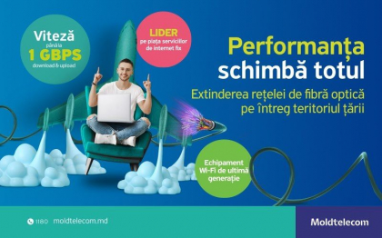 Internet fix de la Moldtelecom, cu viteza de pana la 1Gbps in orice colt al tarii pana in 2023