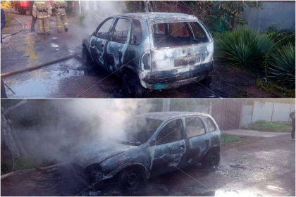 Incendiu la Bender. Un automobil a ars in totalitate