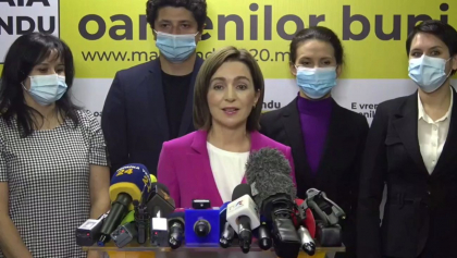 Maia Sandu face primele declaratii de presa dupa inchiderea sectiilor de votare - VIDEO