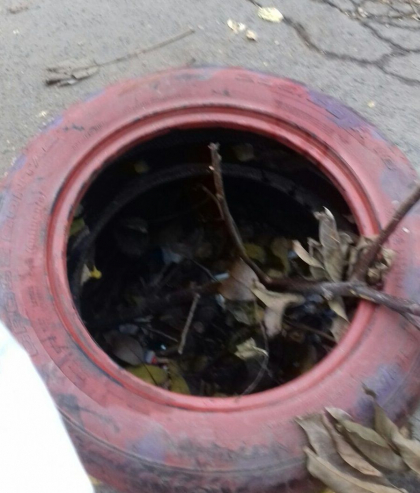 De nemaivazut. O groapa, acoperita cu o roata de cauciuc si o creanga, in sectorul Botanica al capitalei. Un locatar: "Vad ca la nimeni nu le pasa, ar putea cadea un copil" - FOTO
