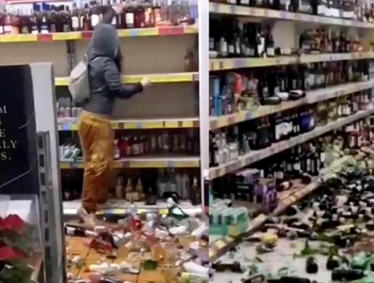 O femeie a intrat intr-un supermarket din Anglia si a spart 500 de sticle de alcool. „Nu am vazut niciodata asa ceva!” - VIDEO
O femeie a intrat intr-un supermarket din Anglia si a spart 500 de sticle de alcool. „Nu am vazut niciodata asa ceva!” - VIDEO