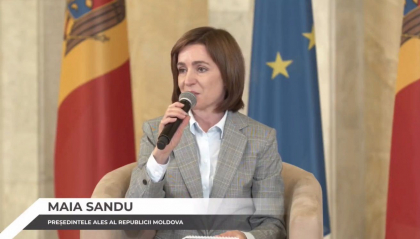 Presedintele ales al Republicii Moldova, Maia Sandu, sustine o conferinta de presa
