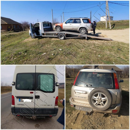 Trei moldoveni se deplasau cu un automobil fara placute de inmatriculare. Acestia au incercat sa se ascunda cand au vazut ca sunt urmariti de politistii de frontiera