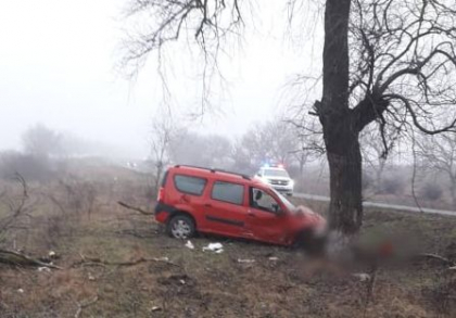 Grav accident la Ialoveni. Un tanar beat a ajuns cu masina intr-un copac. El si pasagera sa - transportati la spital - FOTO