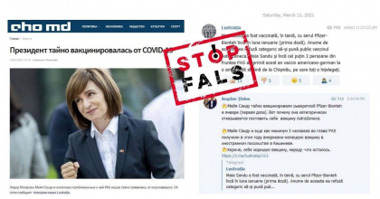 Stopfals.md. Informatia precum ca Maia Sandu s-a vaccinat, in taina, inca in luna ianuarie, este falsa Stopfals.md. Informatia precum ca Maia Sandu s-a vaccinat, in taina, inca in luna ianuarie, este falsa