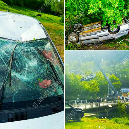 A zburat cu masina de pe un pod si a scapat nevatamat. Patania unui tanar din Camenca