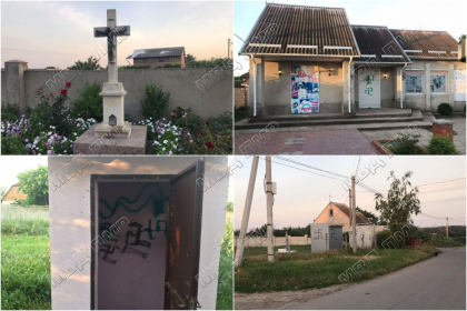Doi tineri din Transnistria - retinuti dupa ce au dat cu vopsea un crucifix. Faptasii erau beti crita. Motivul pentru care au chemat politia