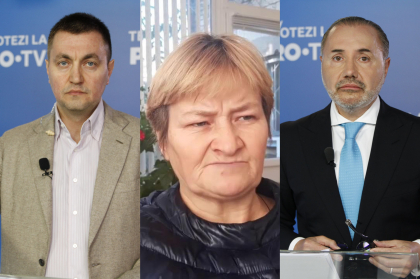 Veaceslav Platon, reprezentantul unicului candidat independent, Maria Olar de la Partidul Oamenilor Muncii si Cristian Rizea reprezentantul Partidului NOI  - la dezbaterile electorale “Te votezi la PRO TV"