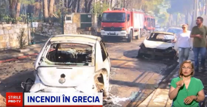 Alerta in Grecia: Incendiu urias izbucnit intr-o padure aflata in apropiere de Atena. Focul a distrus deja case si masinin - VIDEO