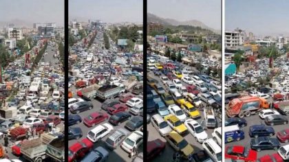 Haos in Kabul. Strazile orasului sunt blocate de oameni care nu stiu ce sa faca dupa sosirea talibanilor