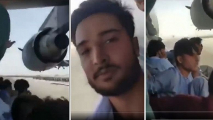 Noi imagini socante. Afganii care au vrut sa fuga din tara agatati de avion s-au filmat in timpul decolarii - VIDEO Noi imagini socante. Afganii care au vrut sa fuga din tara agatati de avion s-au filmat in timpul decolarii - VIDEO