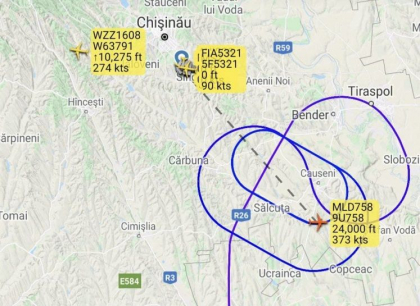 Orarul zborurilor, dat peste cap din cauza cetii. Aeronavele nu au putut ateriza pe Aeroportul Chisinau: un avion face cercuri deasupra tarii - FOTO