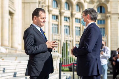 Igor Grosu, dupa intalnirea de la Bucuresti cu presedintele Camerei Deputatilor, Ludovic Orban. Despre ce au discutat cei doi - FOTO