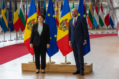 Primele imagini de la Bruxelles. Natalia Gavrilita s-a intalnit cu Charles Michel, Presedintele Consiliului European - FOTO/ VIDEO
