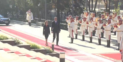 Ceremonia oficiala de intampinare a Presedintelui Republicii Slovenia, Borut Pahor, de catre Presedintele Republicii Moldova, Maia Sandu - VIDEO