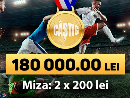 Serie de succes pe 7777.md: un amator de sport a castigat din 2 mize 180 000 de lei