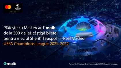 Achita cu cardul Mastercard de la maib si castiga bilete la meciul Sheriff Tiraspol - Real Madrid Achita cu cardul Mastercard de la maib si castiga bilete la meciul Sheriff Tiraspol - Real Madrid