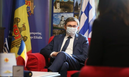Problema exporturilor produselor agricole pe piata rusa, reglementarea problemei transnistrene si noul contract de livrare a gazelor pentru Moldova - discutate la Atena de Igor Grosu si Valentina Matvienko 