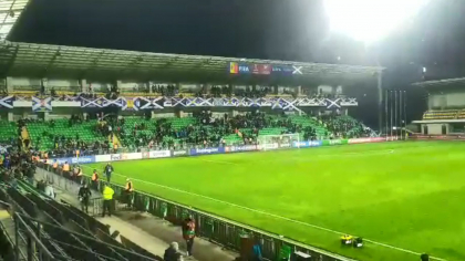 Imagini de pe stadionul Zimbru, unde astazi joaca nationala de fotbal a Moldovei si a Scotiei - VIDEO