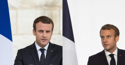 Emmanuel Macron acuzat ca a schimbat culoarea drapelului francez, fara sa anunte cetatenii Emmanuel Macron acuzat ca a schimbat culoarea drapelului francez, fara sa anunte cetatenii
