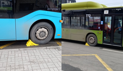 Problema s-a rezolvat? Autoritatile au gasit solutie pentru autobuzele care „o iau la vale” fara sofer - FOTO