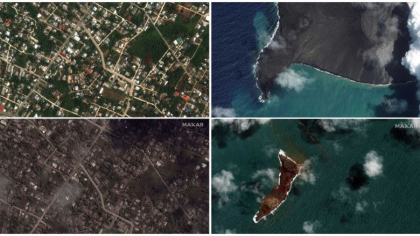 Cum arata insulele din Tonga dupa eruptia violenta a vulcanului si tsunamiul care a urmat. Cel putin 3 persoane au murit