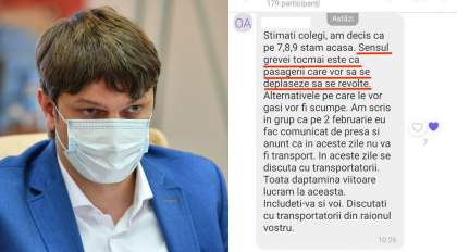 Un mesaj al transportatorilor a ajuns la Andrei Spinu: „Scopul e clar... sa se revolte pasagerii. E urat” - FOTO
Un mesaj al transportatorilor a ajuns la Andrei Spinu: „Scopul e clar... sa se revolte pasagerii. E urat” - FOTO