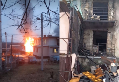 Patru apartamente - mistuite de flacari, la Vadul lui Voda. Incendiul filmat de un trecator - VIDEO