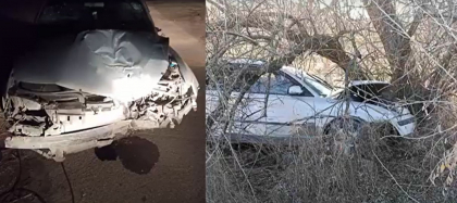 Un tanar - batut si jefuit de doi indivizi din capitala. Acestia i-au furat lucrurile personale, dar si masina pe care au accidentat-o si au ajuns cu ea intr-un copac - FOTO/VIDEO