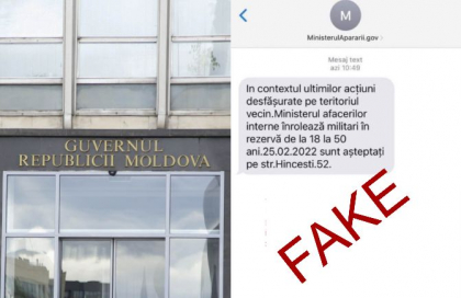 FAKE NEWS. Mai multi cetateni ai Republicii Moldova au primit mesaje textuale false cu invitatii de inrolare in armata. Precizarile autoritatilor - FOTO