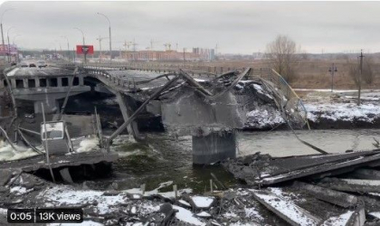 Cum arata periferia bombardata a Kievului - VIDEO
