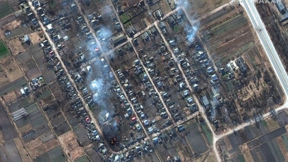 Noi imagini din satelit care arata dezastrul ramas dupa atacurile trupelor ruse in zonele de la nord de Kiev