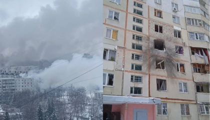Harkovul este din nou in fum. Blocurile din oras au fost bombardate - GALERIE FOTO