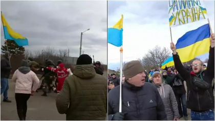 VIDEO O noua zi, un nou oras ocupat de Rusia in care oamenii protesteaza sub focurile soldatilor rusi VIDEO O noua zi, un nou oras ocupat de Rusia in care oamenii protesteaza sub focurile soldatilor rusi
