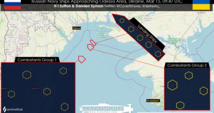Nave de debarcare ale marinei ruse vazute apropiindu-se de coasta ucraineana, langa Odesa
Nave de debarcare ale marinei ruse vazute apropiindu-se de coasta ucraineana, langa Odesa