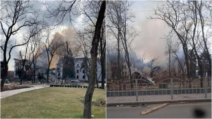Infernul de la teatrul din Mariupol, bombardat de rusi cu peste 1.000 de oameni inauntru. „Dupa o noapte ingrozitoare, in sfarsit vesti bune"