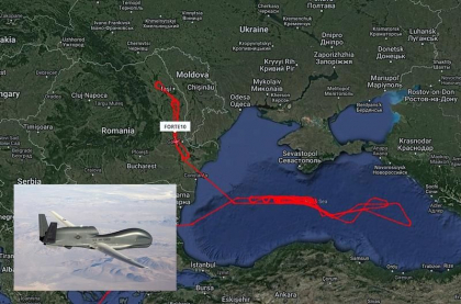 O drona de supraveghere SUA a zburat peste Romania si a studiat zona Republicii Moldova O drona de supraveghere SUA a zburat peste Romania si a studiat zona Republicii Moldova