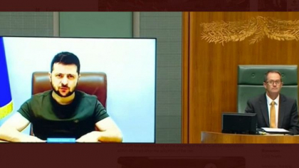 Zelenski s-a adresat Parlamentului Australiei: Daca nu oprim Rusia acum, si alte tari si-ar putea ataca vecinii