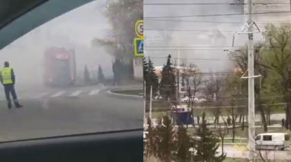 Incendiu in capitala. O vagoneta din sectorul Ciocana a fost cuprinsa de flacari - FOTO/VIDEO