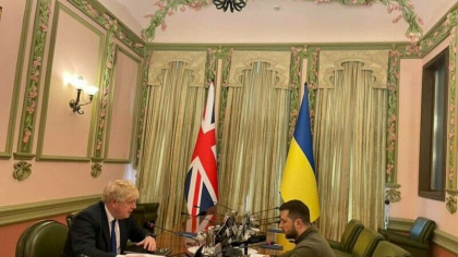 Boris Johnson s-a intalnit cu Zelenski la Kiev. ”Am vrut sa-l vad in persoana”